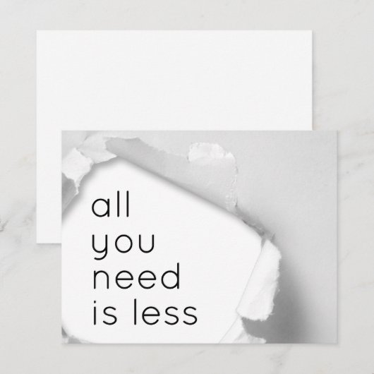 All you need is less (Voorkant / Achterkant)