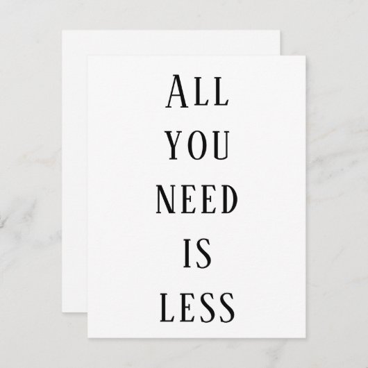 All you need is less (Voorkant / Achterkant)