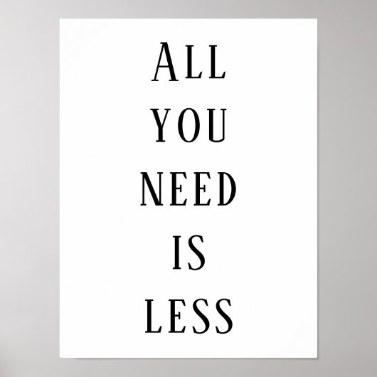 All you need is less poster (Voorkant)