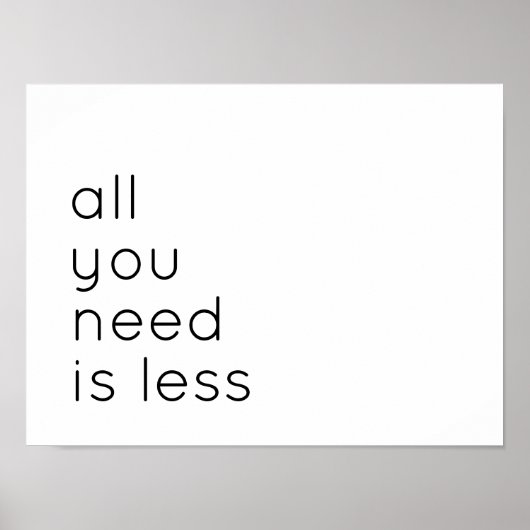 All you need is less poster (Voorkant)