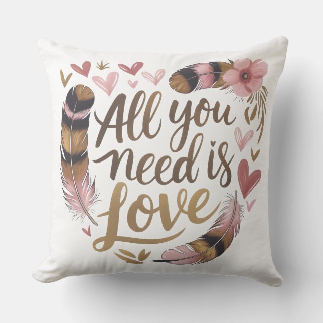 All You Need Is Love – A Gentle Boho Whisper Kussen (Voorkant)