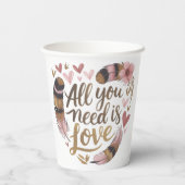 All You Need Is Love – A Gentle Boho Whisper Papieren Bekers (Achterkant)