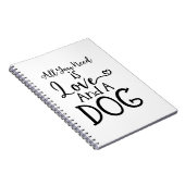 All you need is Love and a Dog Notitieboek (Rechterzijde)