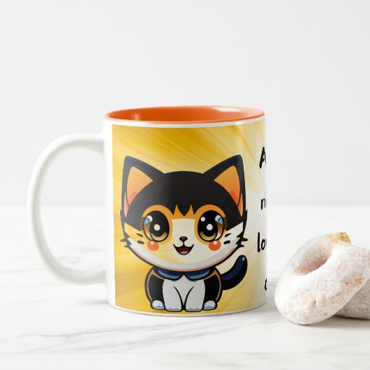 all you need is love and cat tweekleurige koffiemok (Met donut)