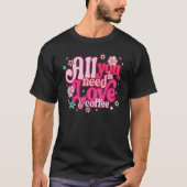 All You Need Is Love and Coffee Valentines Day ret T-shirt (Voorkant)