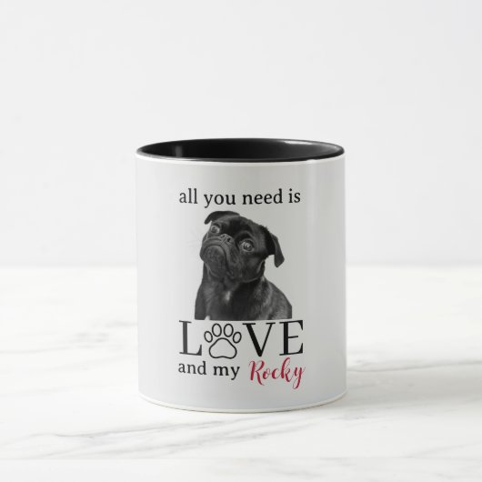 All You Need Is Love and My Dog – Custom Pet Name  Mok (Midden)