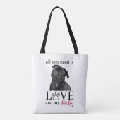 All You Need Is Love and My Dog – Custom Pet Name  Tote Bag (Achterkant)