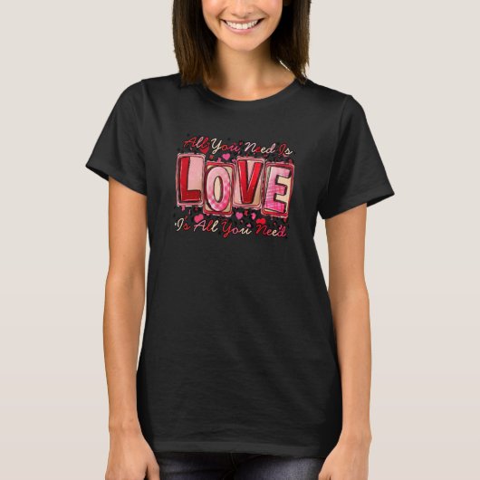 All You Need Is Love Be Mine Valentines Day Leopar T-shirt (Voorkant)