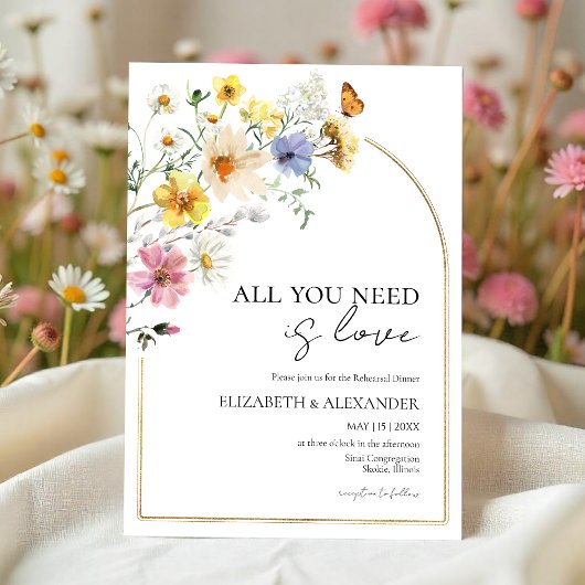 All You Need Is Love | Boho repetitie diner Kaart