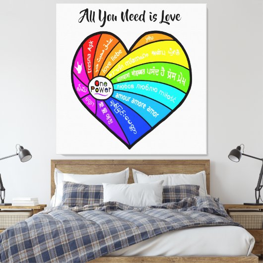 All You Need is Love Canvas Afdruk (Insitu (Slaapkamer))