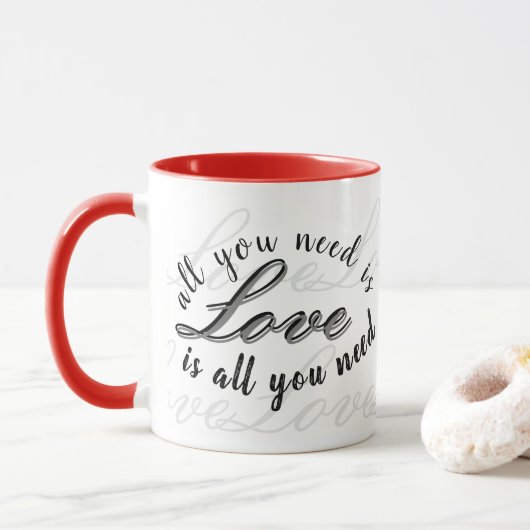 'All You Need Is Love' Charming Heartfelt Gift  Mok (Met donut)