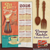 All You Need Is Love + Coffee Calendar Towel 2026 Theedoek