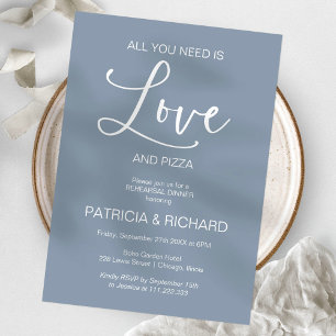 All You Need Is Love Dusty Blue Oefen Diner Kaart