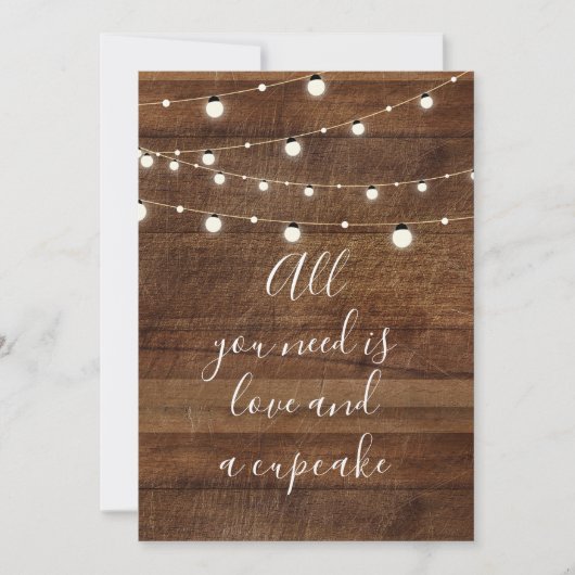 All you need is love en een cupcake trouwbord kaart (Voorkant)