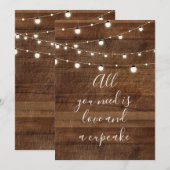 All you need is love en een cupcake trouwbord kaart (Voorkant / Achterkant)