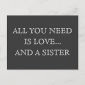 All You Need Is Love...en een zus - briefkaart (Voorkant)