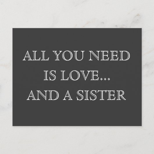 All You Need Is Love...en een zus - briefkaart (Voorkant)