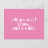 All You Need Is Love...en een zus roze en wit Briefkaart (Voorkant)