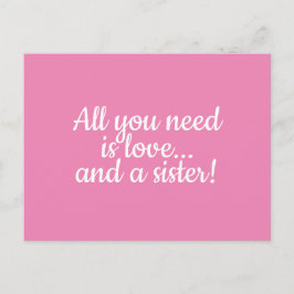 All You Need Is Love...en een zus roze en wit Briefkaart