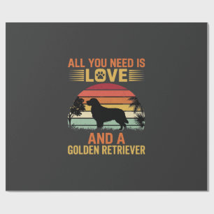 All You Need Is Love Golden Retriever Cadeaupapier