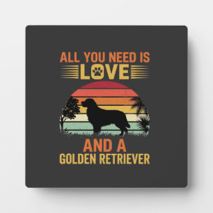 All You Need Is Love Golden Retriever Fotoplaat