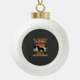 All You Need Is Love Golden Retriever Keramische Bal Ornament