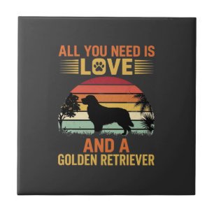 All You Need Is Love Golden Retriever Tegeltje