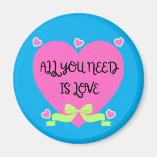 All You Need Is Love – Hartvormig Valentijnsontwer Magneet