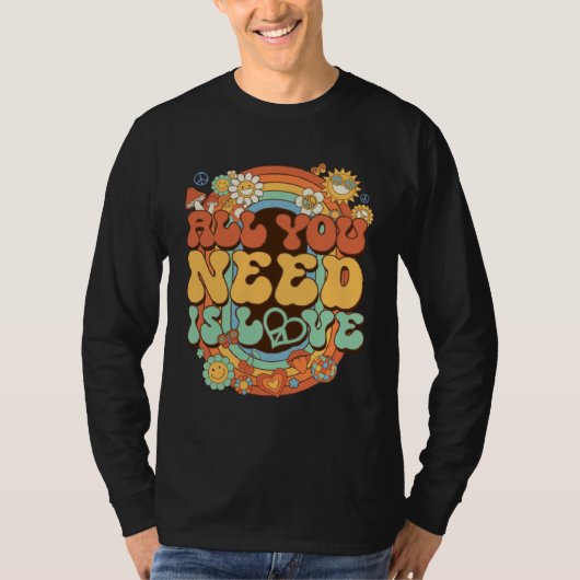 All You Need Is Love Hippie Costume Daisy Groovy R T-shirt (Voorkant)