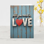 All You Need Is Love Houten Kaart (Gele Bloem)