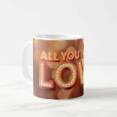 All You Need Is Love Mug | Retro Light Sign Valent Koffiemok (Voorkant links)