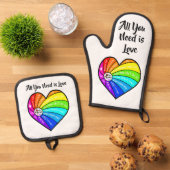 All You Need is Love Ovenwant & Pannenlap Set (Top down)