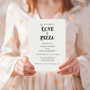 All you need is love & Pizza Bridal Shower Aankondiging