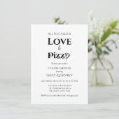 All you need is love & Pizza Bridal Shower Aankondiging (Staand voorkant)