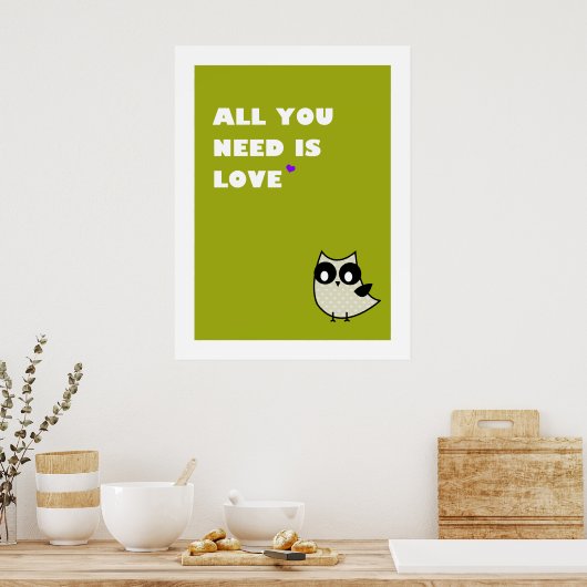 all you need is love - poster (groen) (Keuken)