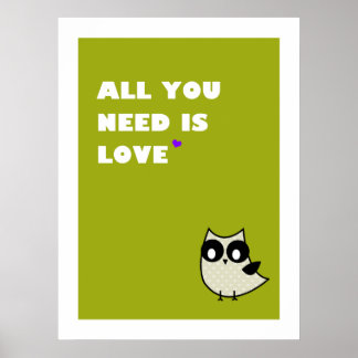 all you need is love - poster (groen)