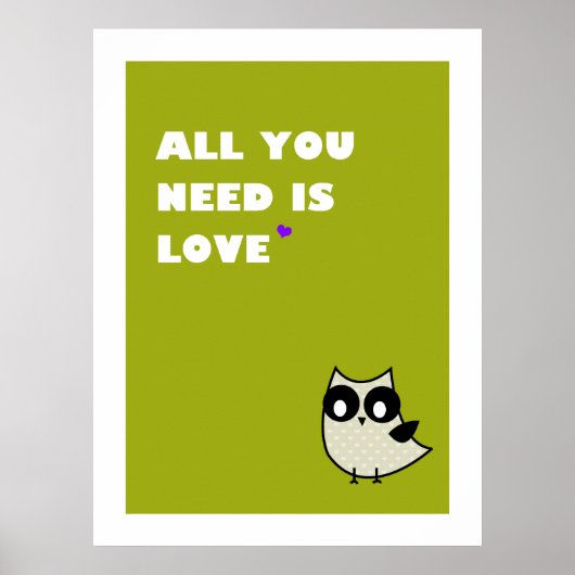 all you need is love - poster (groen) (Voorkant)