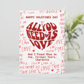 all You Need Is Love Red Heart Valentines Day Feestdagenkaart (Staand voorkant)