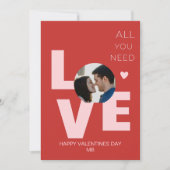  All You Need Is Love Red Pink Romance Valentines  Feestdagenkaart (Voorkant)