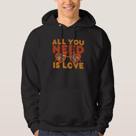 All You Need Is Love Retro 60s 70s Peace Love Flow Hoodie (Voorkant)