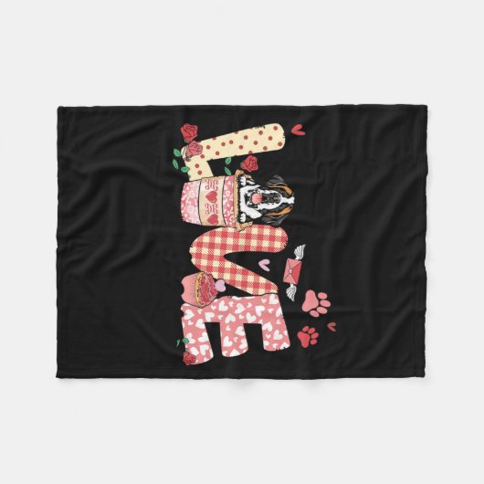 All You Need Is Love Saint Bernard And Coffee Vale Fleece Deken (Voorkant (Horizontaal))