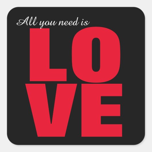 All You Need Is Love Square Stickers (Voorkant)