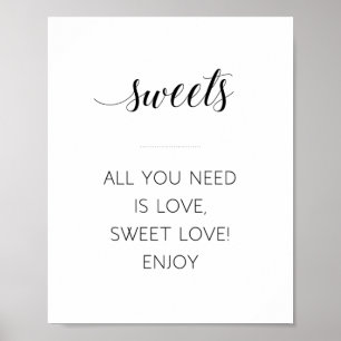 All You Need Is Love Sweet Love Huwelijksbord Poster