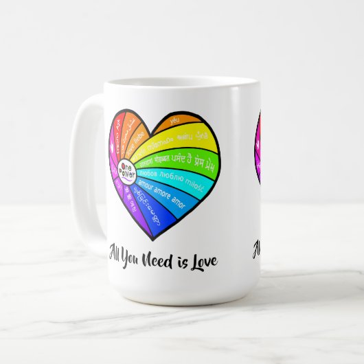 All You Need is Love T-shirt Koffiemok (Voorkant links)