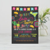 All You Need is Love & Tacos Uitnodiging - Bruid B (Staand voorkant)