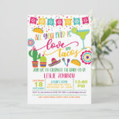 All You Need is Love & Tacos Uitnodiging - Bruid W (Staand voorkant)