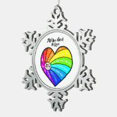 All You Need is Love Tin Sneeuwvlok Ornament (Rechts)