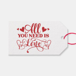 All You Need Is Love Typografie Cadeautags Cadeaulabel