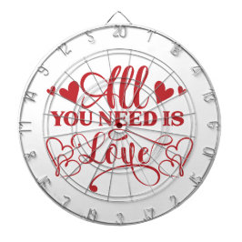 All You Need Is Love Typografie Dartbord