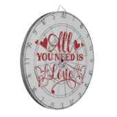 All You Need Is Love Typografie Dartbord (Voorkant Links)